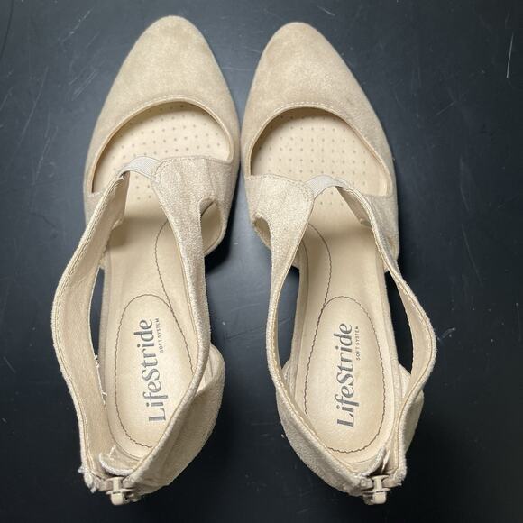 Life Stride Soft System Women’s Tan Giovanna 2 high Heel pumps Size 8.5W - Picture 4 of 8